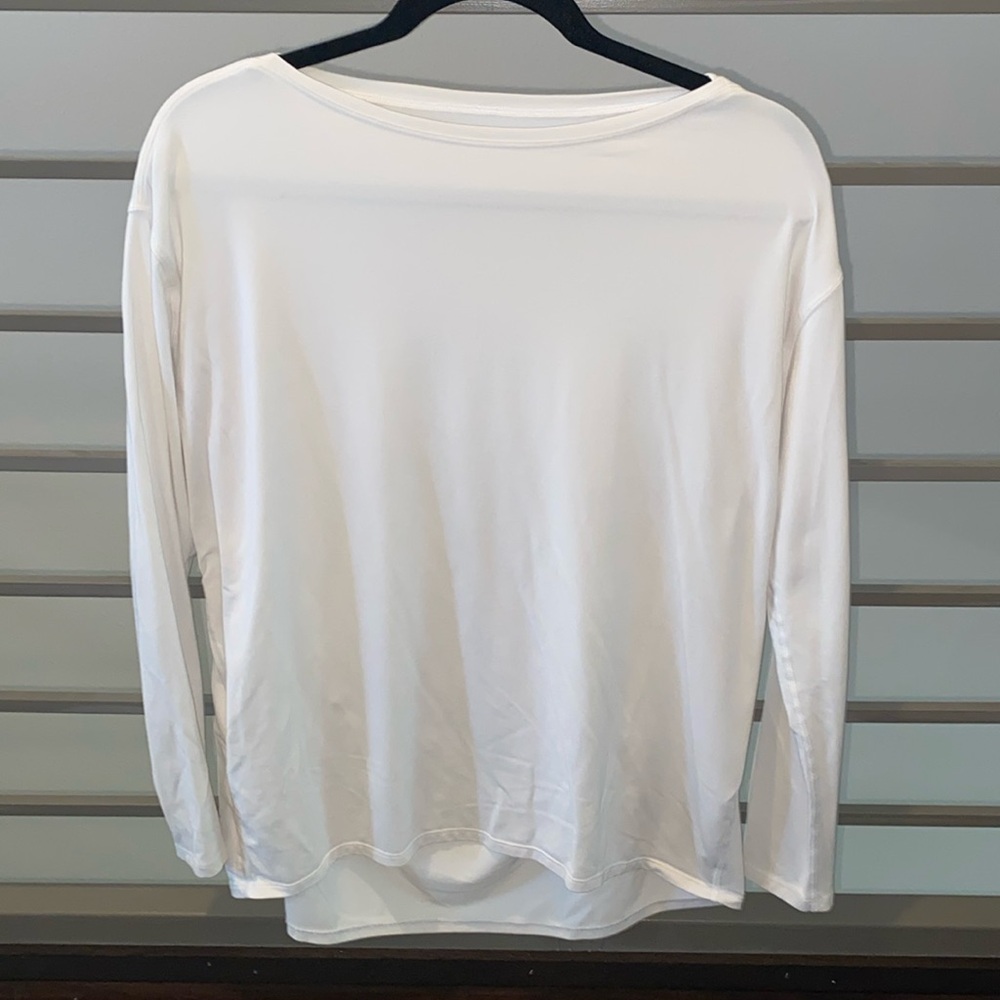 Lululemon Athletica Cream 3/4 Sleeve Boxy Tee